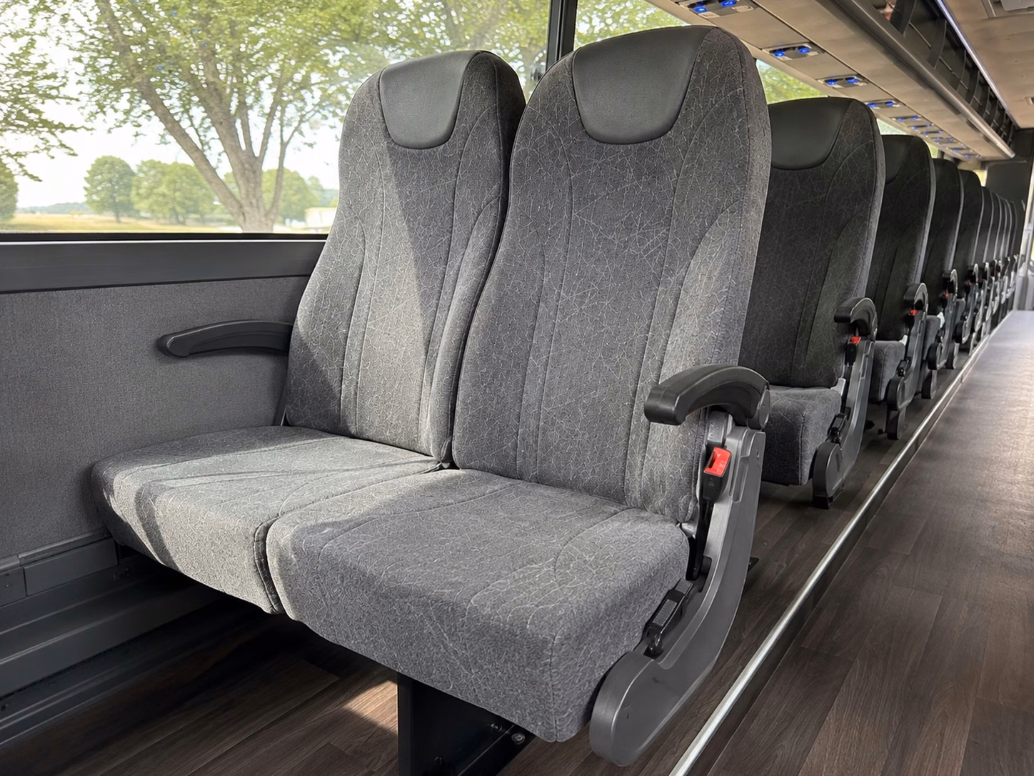 shuttle buses for des moines wedding guest transportation between hotels and venues
